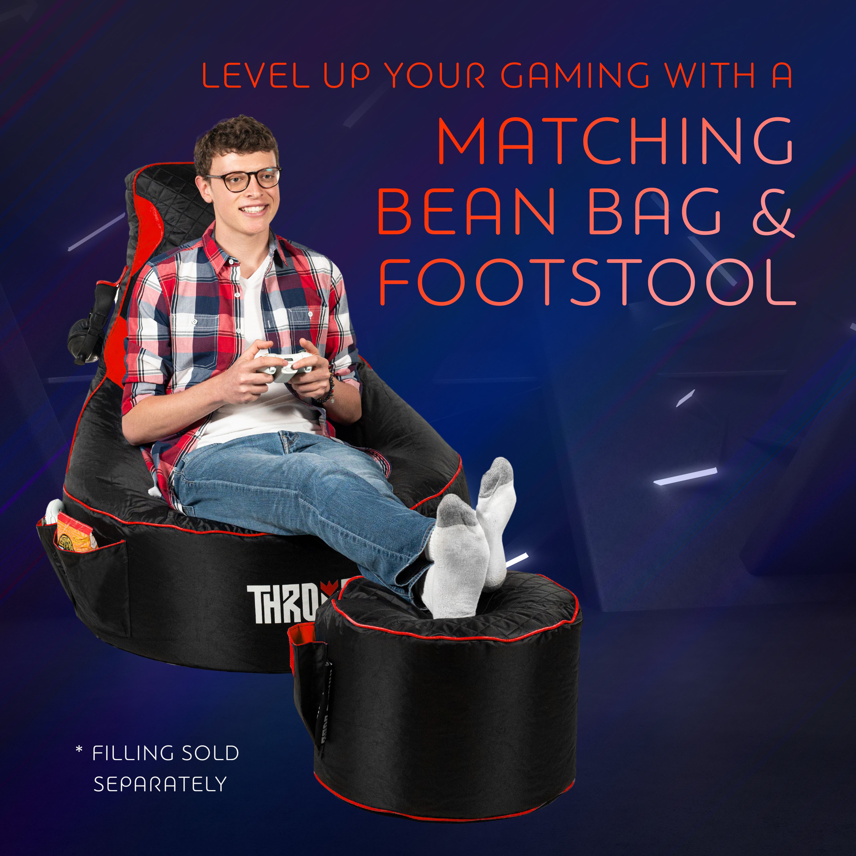 Home Bean Bag + Footstool (Adult Size)
