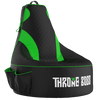 Gaming bean bag chair in green with large pockets and headphone hanger
